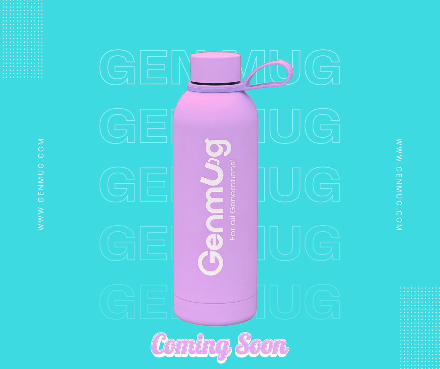 GenMug 500ml Double-Wall Vacuum Insulated Stainless Steel Bottle – Soft-Touch